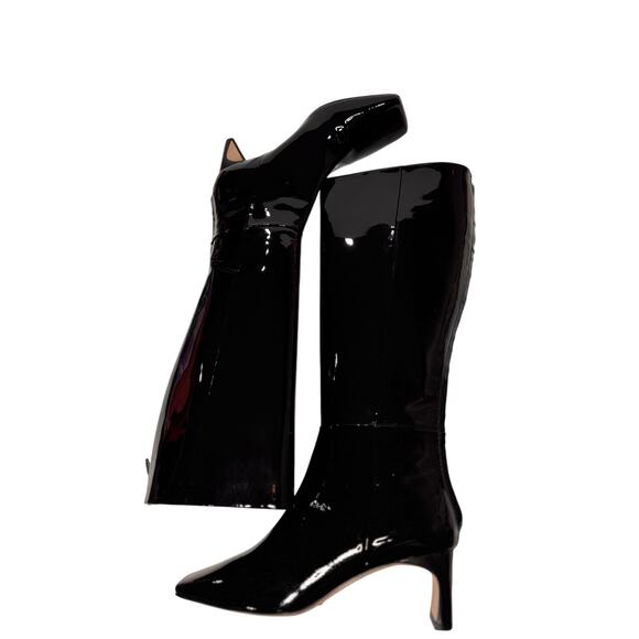 Aeyde Black Patent leather Tove Knee High Boot size 41  /US 10 - Picture 9 of 16